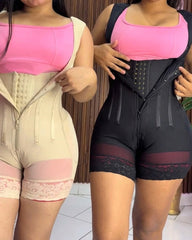 Premium Double Compression Hourglass Butt Lifter Body Shaper with Zipper & Hooks