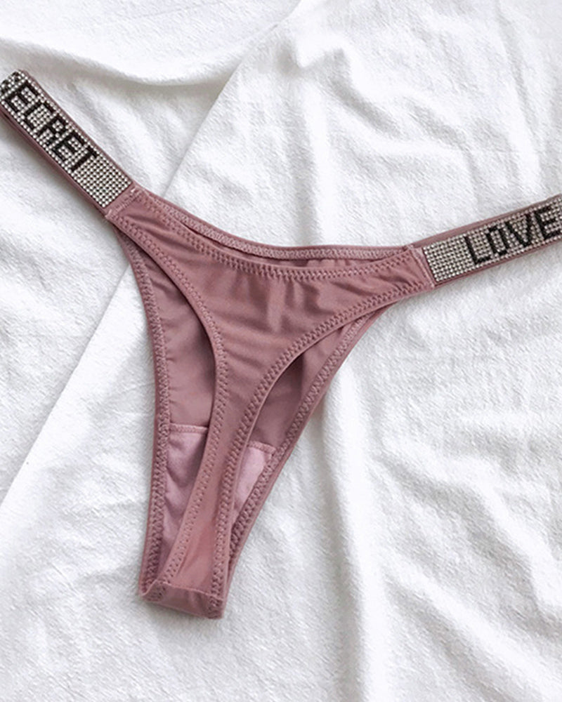 Low Waist T Pants Narrow Edge Water Diamond Underwear Sports Hip Lifting Thong Breathable Invisible