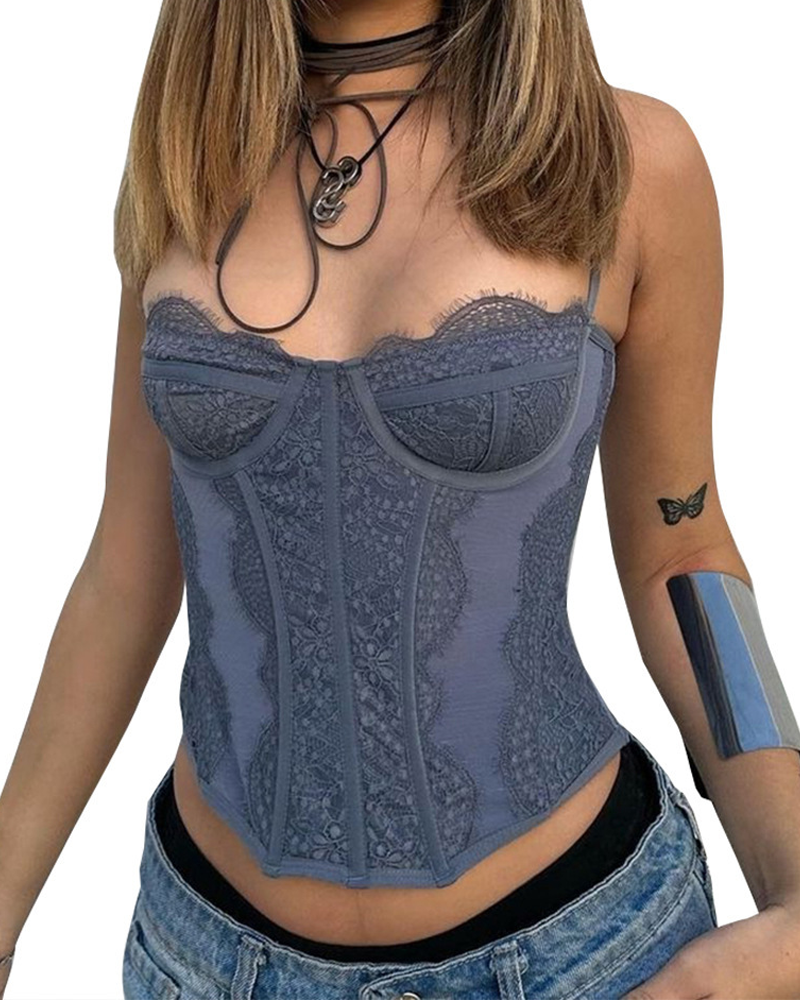 Lace Cutout Camisole Top