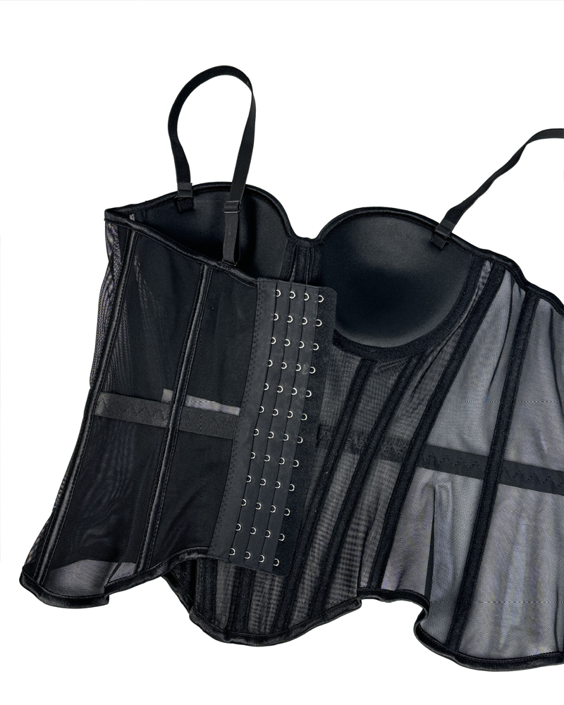 Mesh Suspender Corset Top
