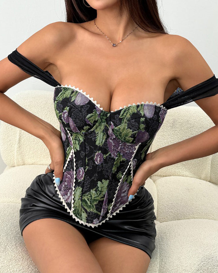 Bandeau Tie Back Slim Fit Corset Top