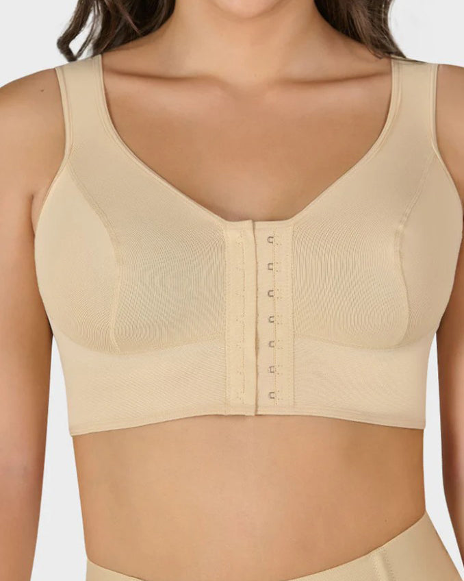 Wide Strap Hook and Eye Shaping Bra