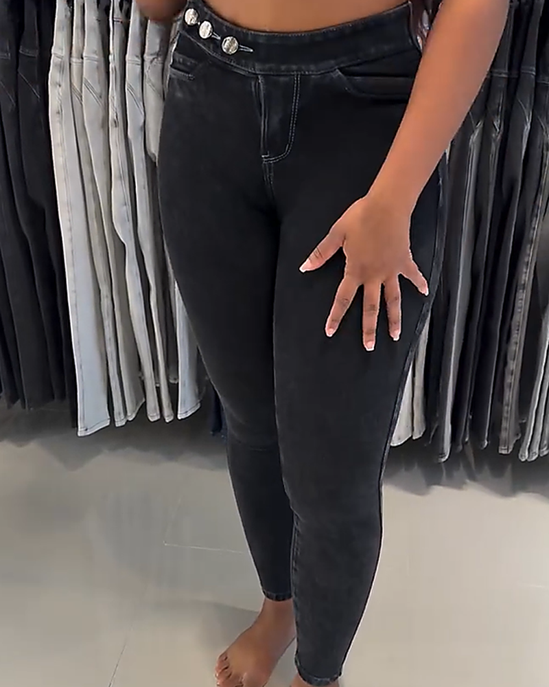 High-Waist Skinny Jeans