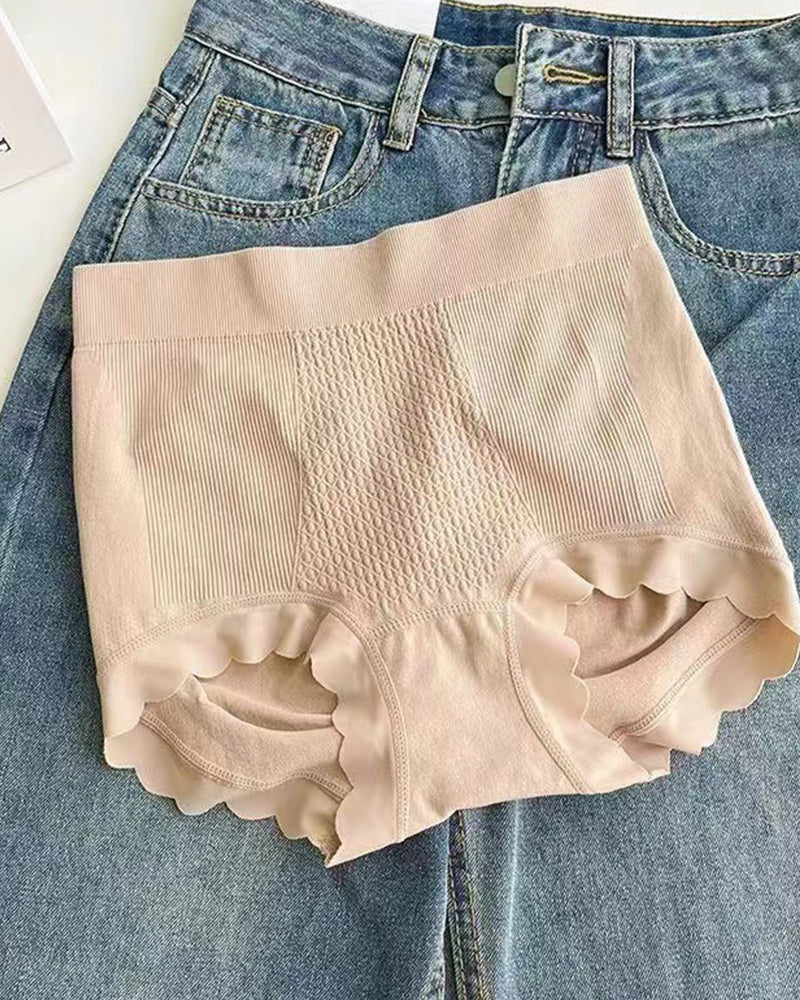 Cotton Anti-Bacterial Bottom High Waist Belly Tuck Seamless Underwear