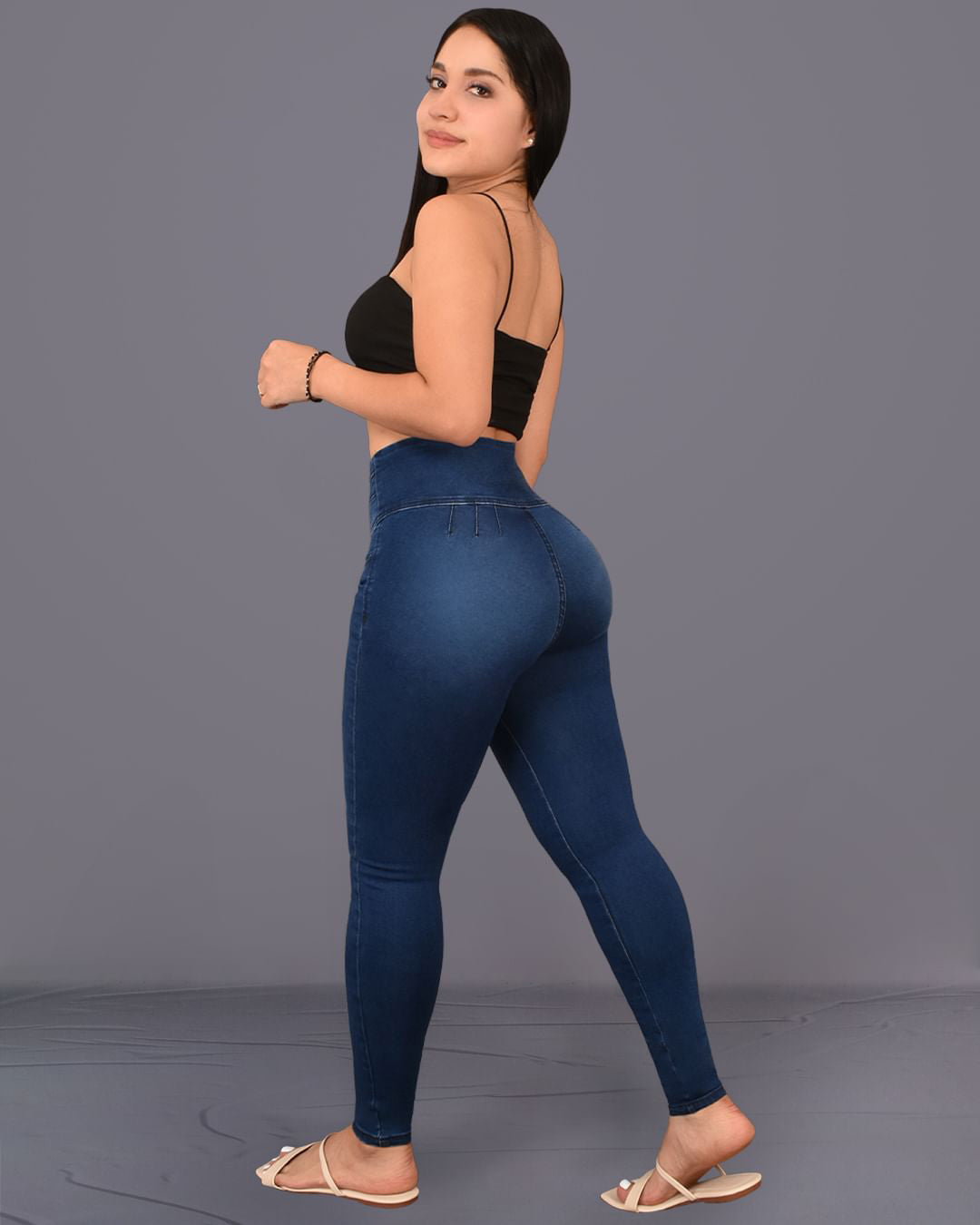 High Rise Skinny Peach Hip High Waist Jeans