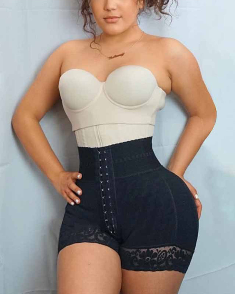 BBL Shorts Double Compression High Waisted Hook & Eye Control  With Mid-section Tummy Control Curvy Fit