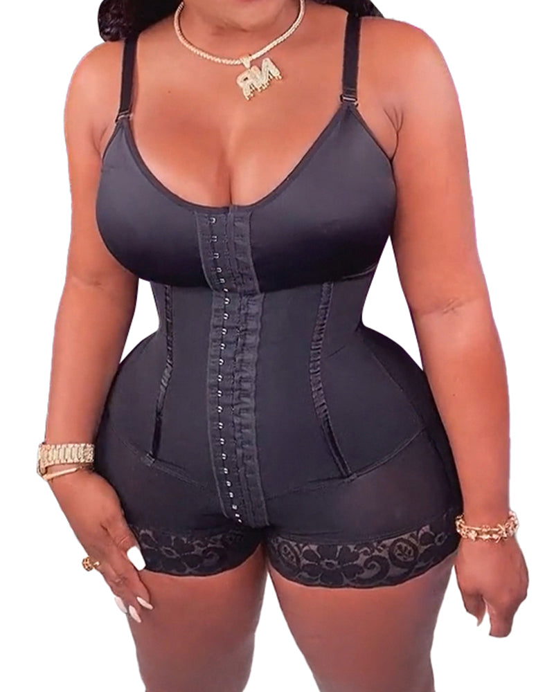 High Compression Tummy Control Hook And Eye Bodyshaper With Bra