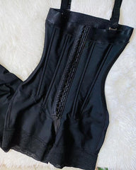 Buckle Front Open Bust Crotch Zipper Tummy Control Shapewear Bodysuit