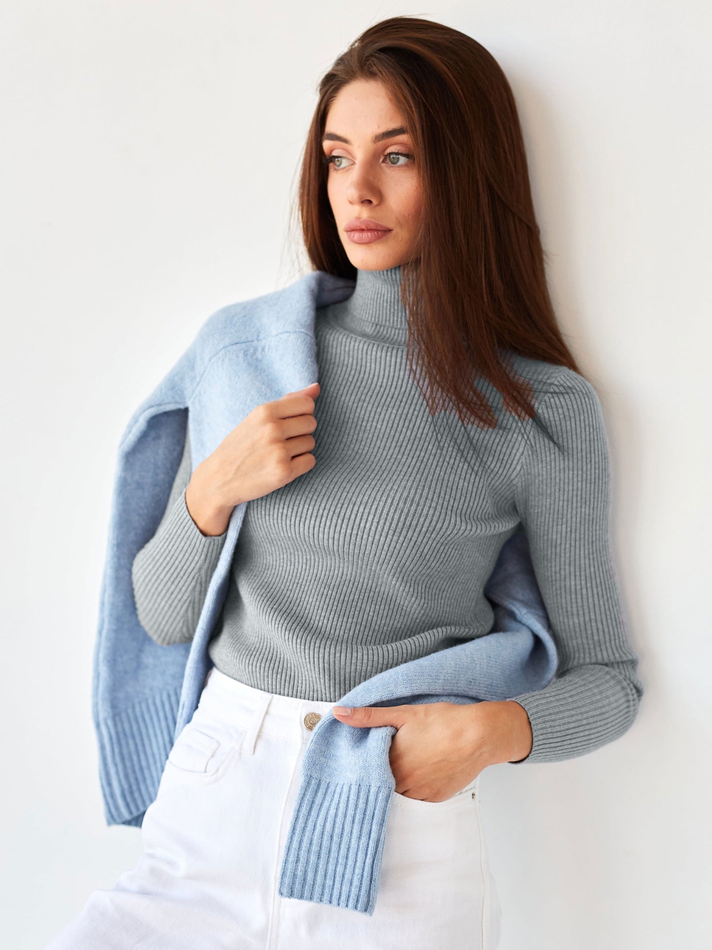 Turtleneck Sweaters Bottoming Shirt And American