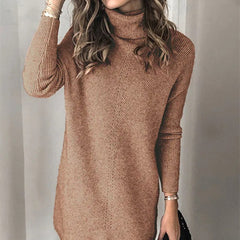 Knitwear Two Lapels Hollow Pullover Sweater Dress
