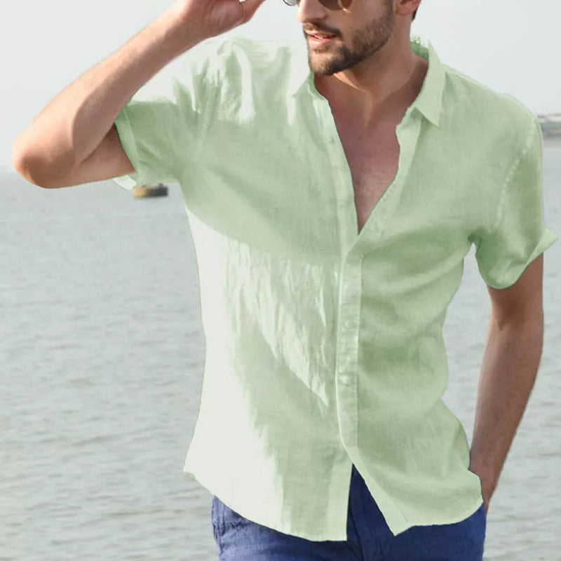 Explosive cross-border special for short-sleeved casual foreign trade men's shirts men shirt