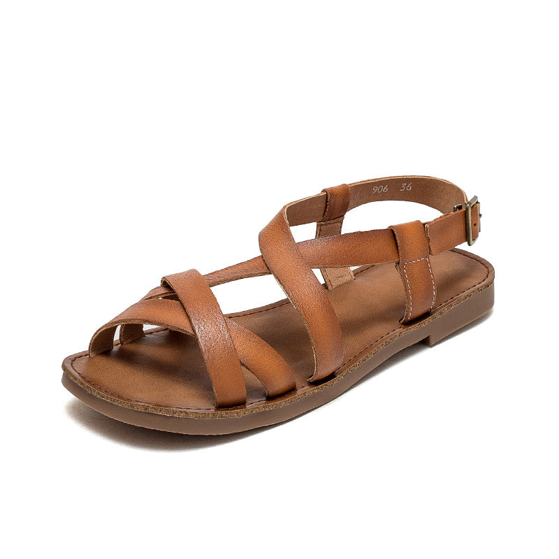 Retro Buckle Sandals For Women
