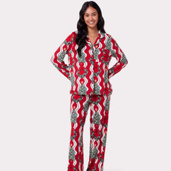 Christmas Printed Long-sleeved Trousers Ladies Home Leisure Suit