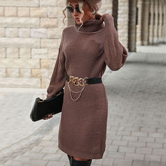 Wear High Collar Sweater Dress
