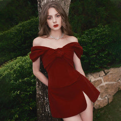 Spring Adult Lady Like Woman Off-shoulder Tube Top Flower Slim Fit Slit Dress Women