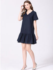 Pregnant Plus Size Dress Casual Short Sleeve Cotton And Linen
