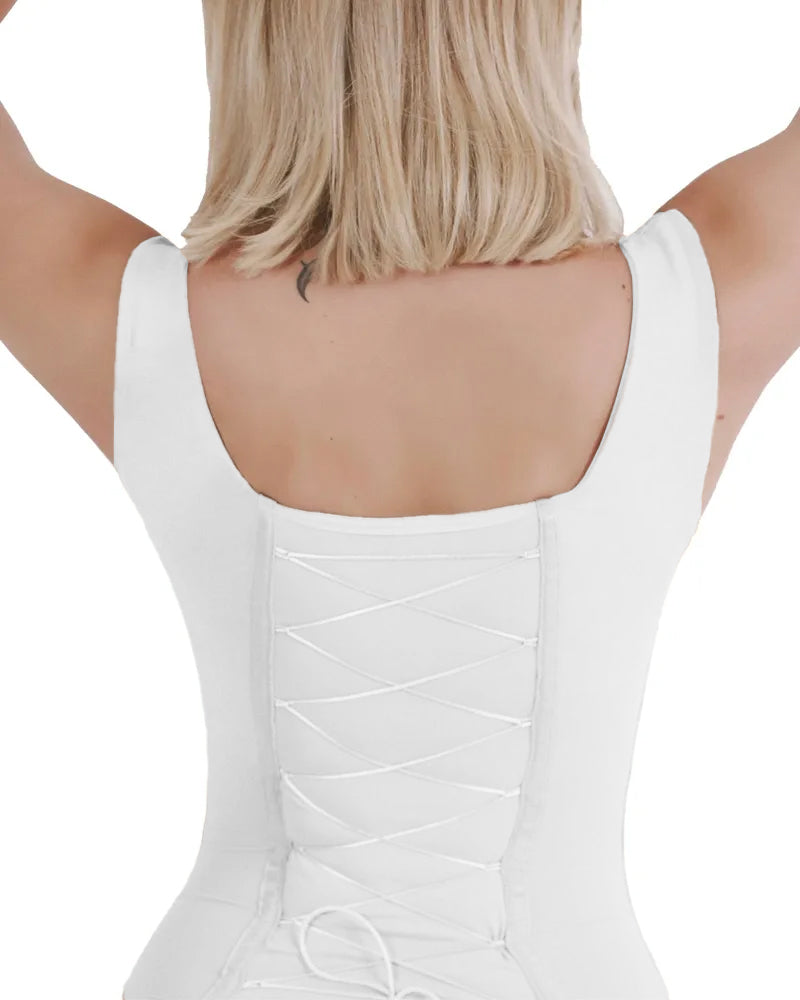 Back Lace-up Seamless Tummy Control Bodysuit