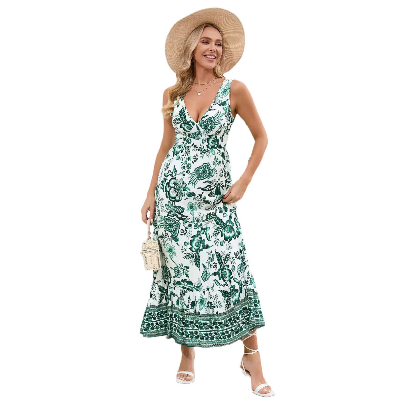 Womens Floral-print Dress