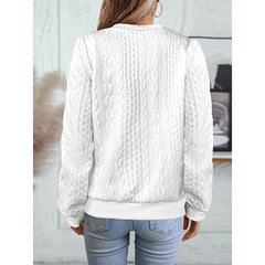 Textured Half Zip Pullover Tops Casual Long Sleeve Crewneck Sweatshirts