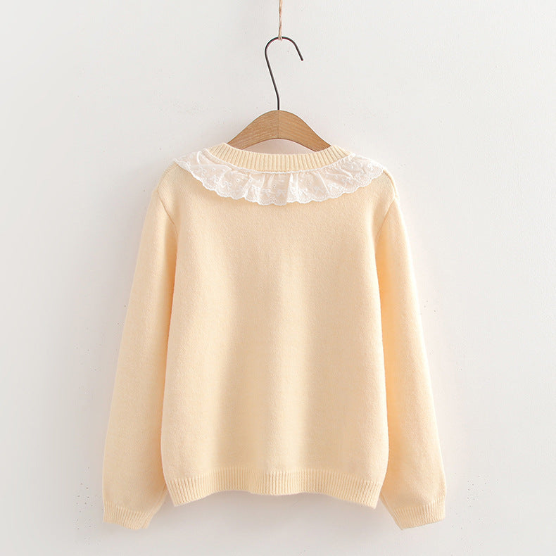 Bow Lace Trim Patchwork Top Women