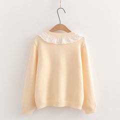 Bow Lace Trim Patchwork Top Women