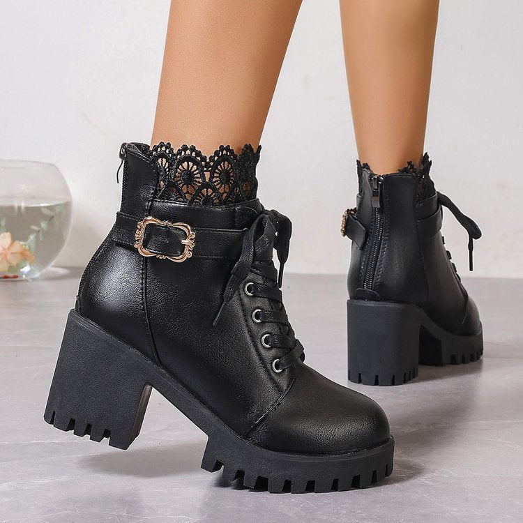 Fall Korean Style Plus Size Short Boots Women