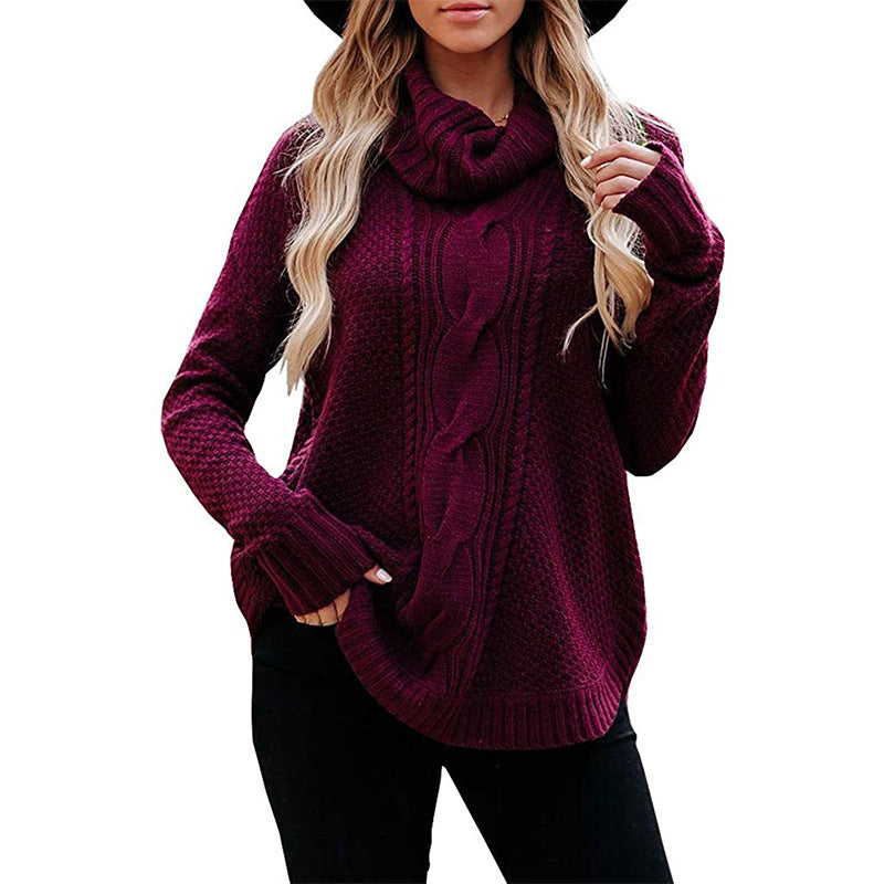 High collar sweater sweater
