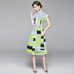 Panel pleated dress