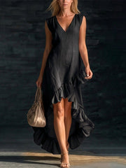 Cotton-linen Long Dress For Women