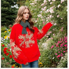 Christmas Sweater Pullover Round Neck Sweater Christmas Elk