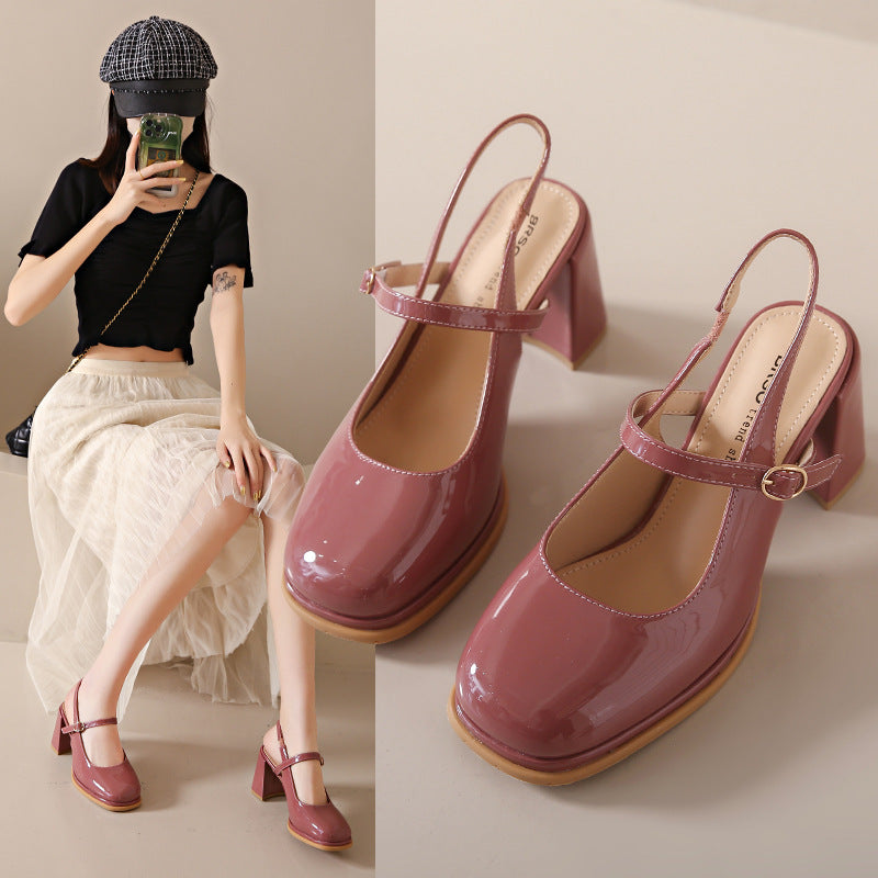 French Toe Cap High Heel Sandals Women