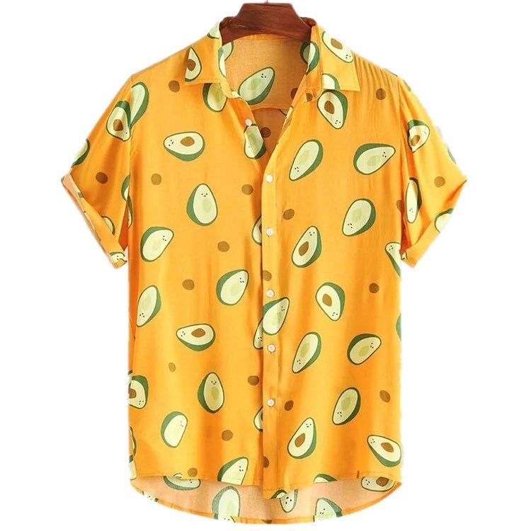 Printed beachwear avocado men's short sleeve