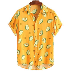 Printed beachwear avocado men's short sleeve