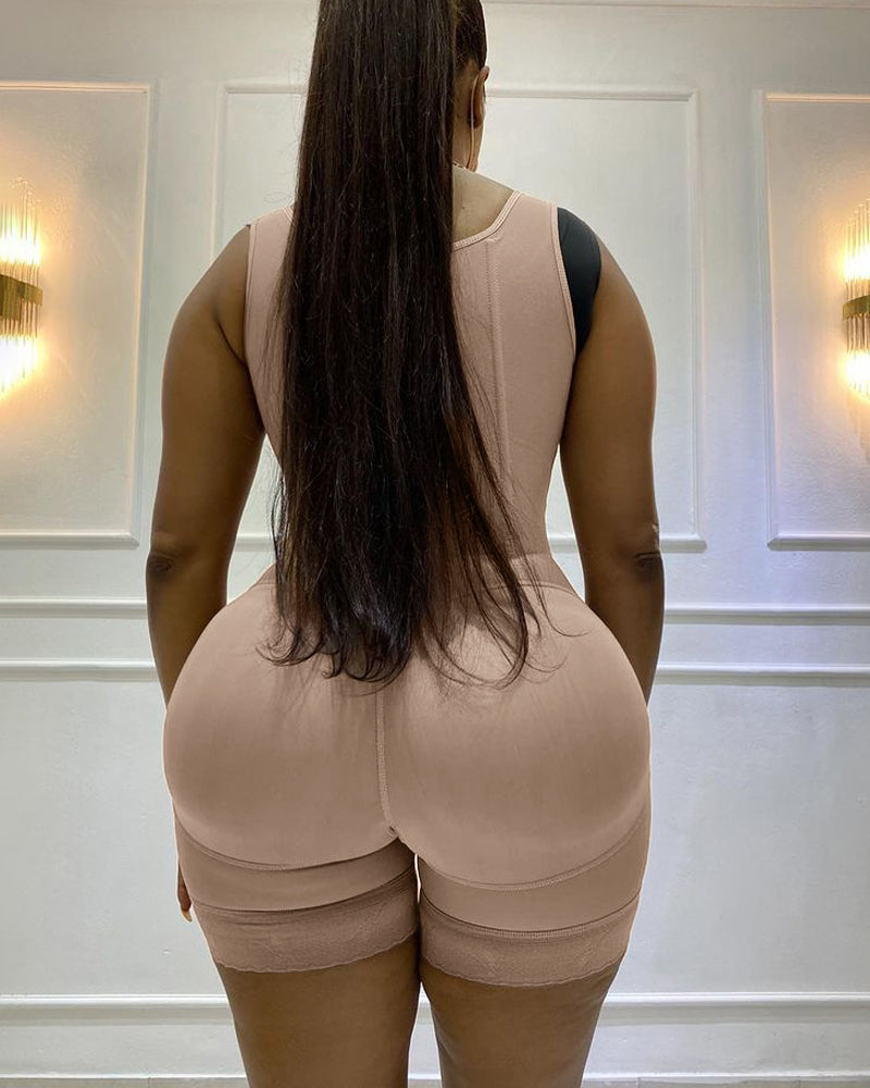 Bodyshaper High Compression Garment Abdomen Control Double Bodysuit