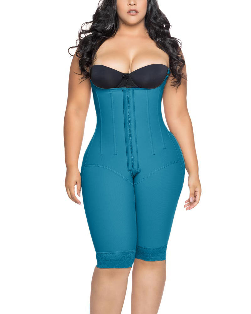 Knee Length Underbust Body Shaper Fajas For Postpartum Girdle Body Shaper
