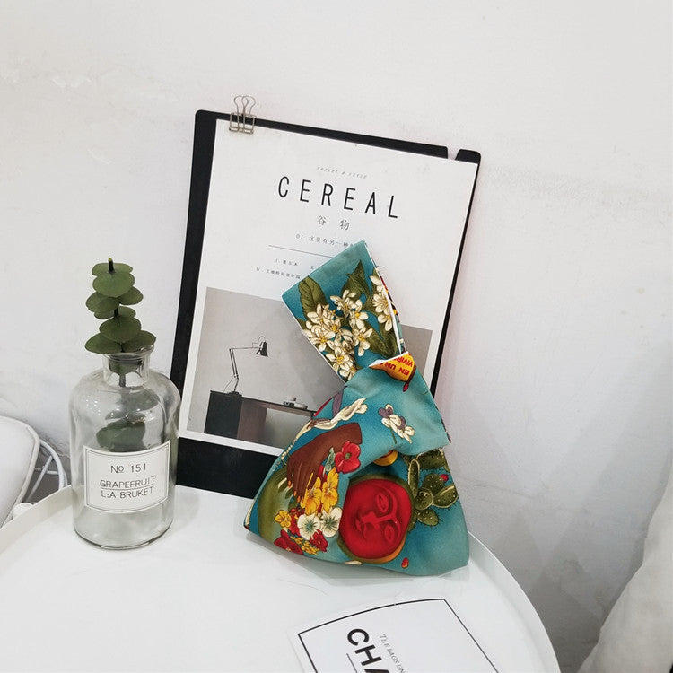 Japanese Kimono Print Knot Wrist Bags