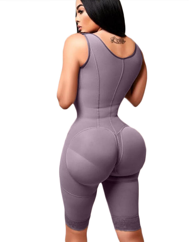 Open Bust Tummy Control Fajas Adjustable Hook and Eye Front Closure Shapewear