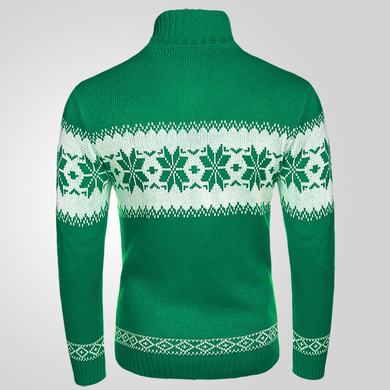 Men's Pullover Sweater And Long Sleeved Christmas Casual Jacquard Knitted Sweater Clothing For Men