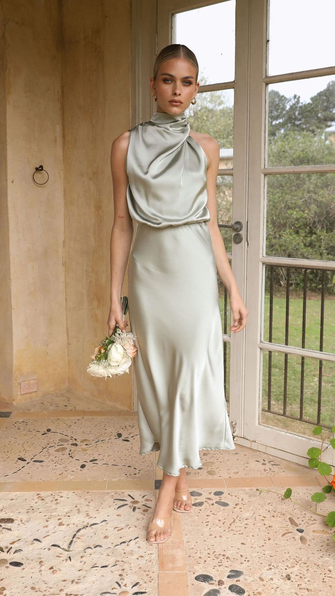Sleeveless Halter Neck Dress Temperament Evening Dresses For Clothing