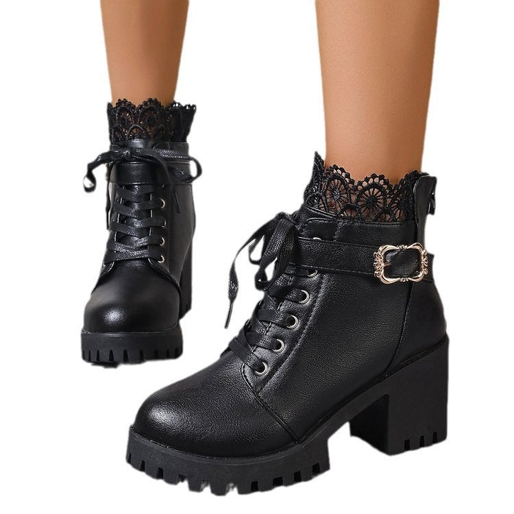 Fall Korean Style Plus Size Short Boots Women