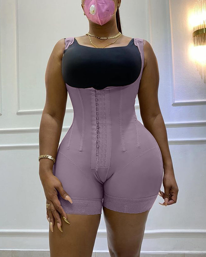 Bodyshaper High Compression Garment Abdomen Control Double Bodysuit