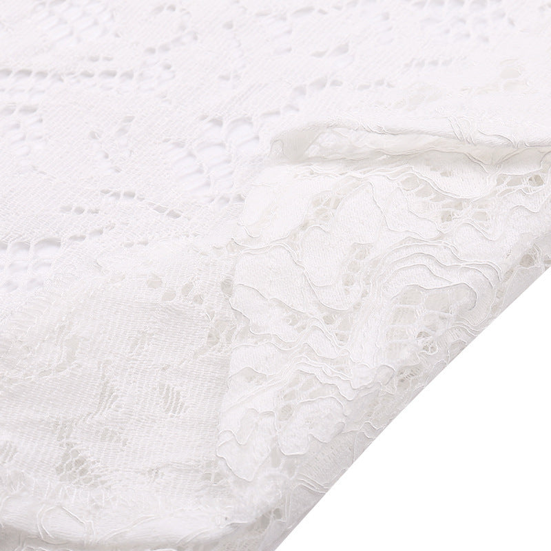 Elegant Solid Lace Cutout Dress Back Dress