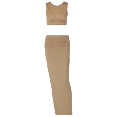Tank Tops Long Skirts Party Dresses Two Piece Matching Sets