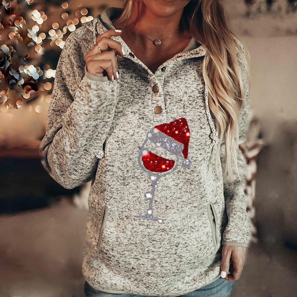 Jacket Christmas Letter Print Hooded Sweater