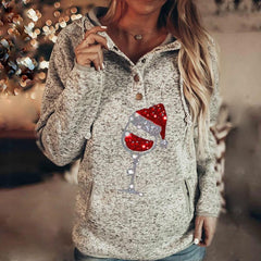 Jacket Christmas Letter Print Hooded Sweater