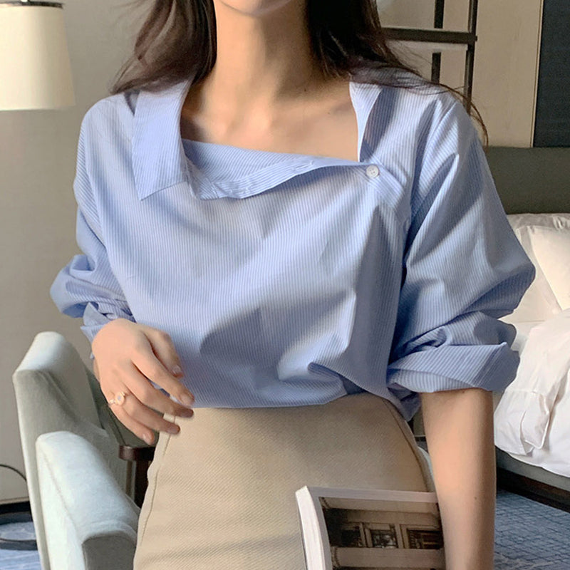 Simple Design Loose Shirt Top