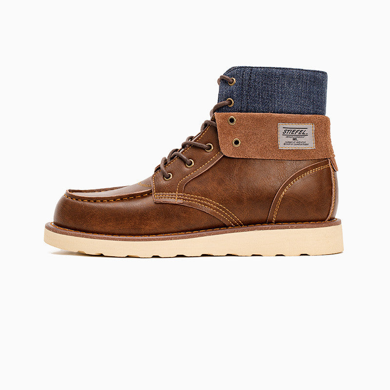 Lapel Vintage Work Boots Men's Boots British Style