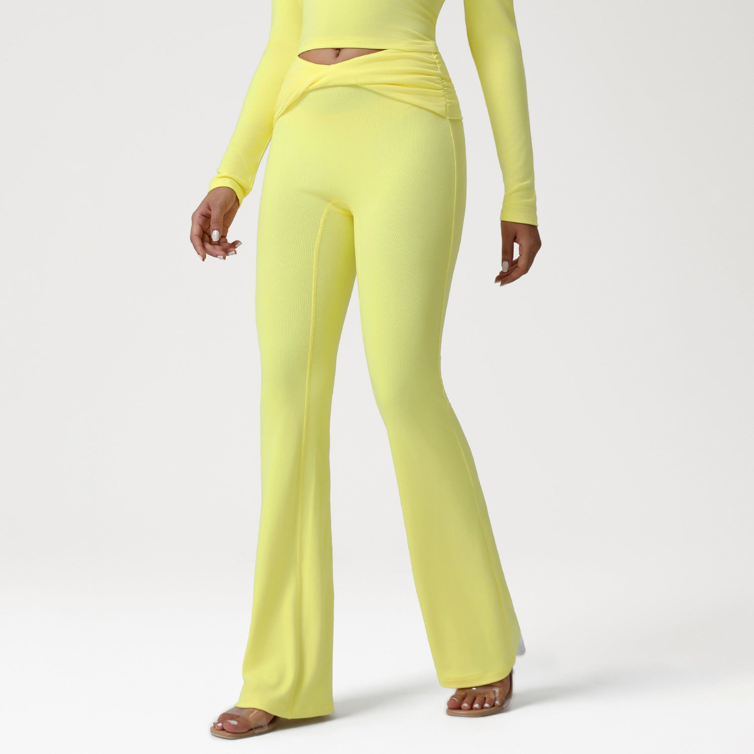 Cross High-waist Slightly Flared Yoga Pants