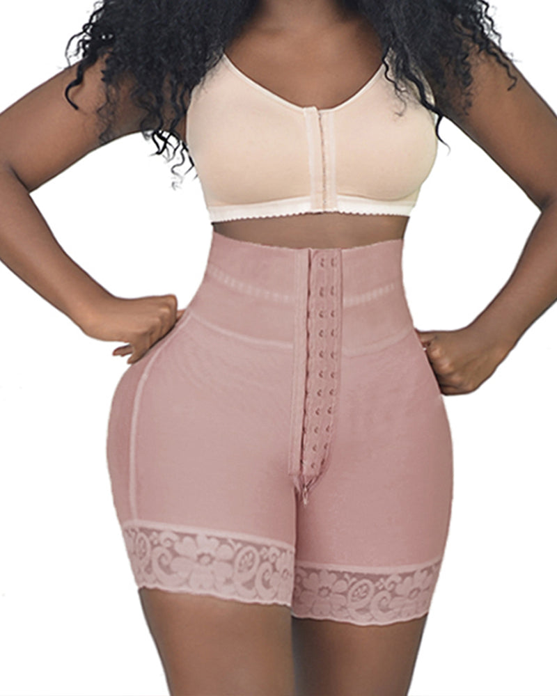 BBL Shorts Double Compression High Waisted Hook & Eye Control  With Mid-section Tummy Control Curvy Fit