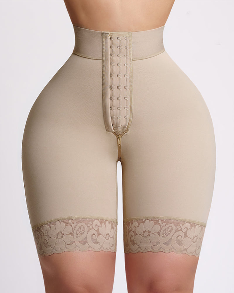 Invisible Mermaid Silhouette Short with Zipper Deluxe Rosé - Mid-leg Shapewear